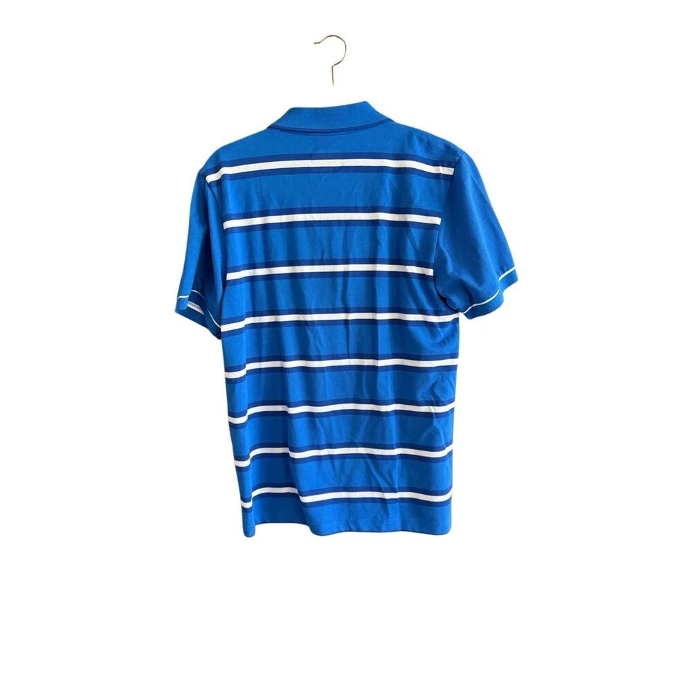 Lacoste Sport Mens Blue White Striped Short Sleeve Collared Polo Shirt Sz Medium - Picture 4 of 10